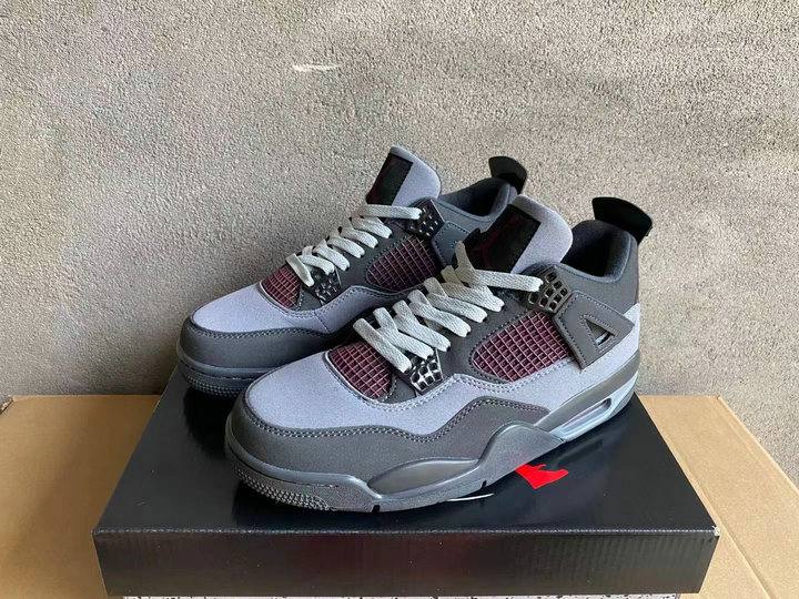 Femme Homme Chaussures Nike Air Jordan 4 Retro Gris Sneakers